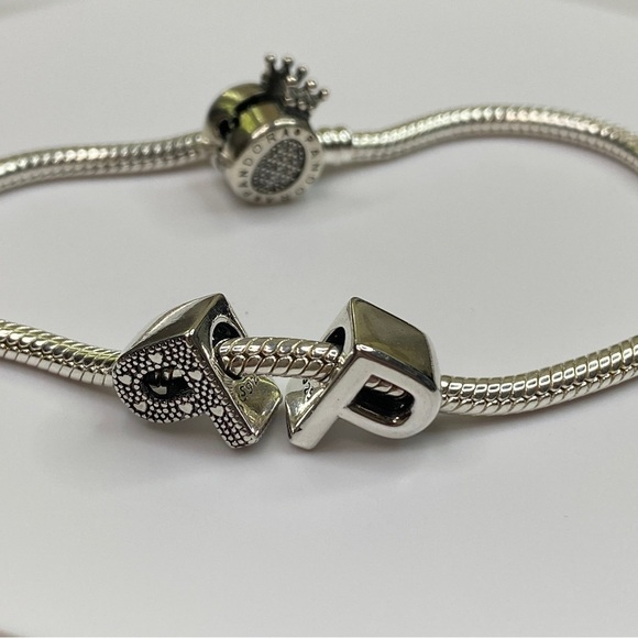 Sterling Silver Letter P Charm - Picture 1 of 8